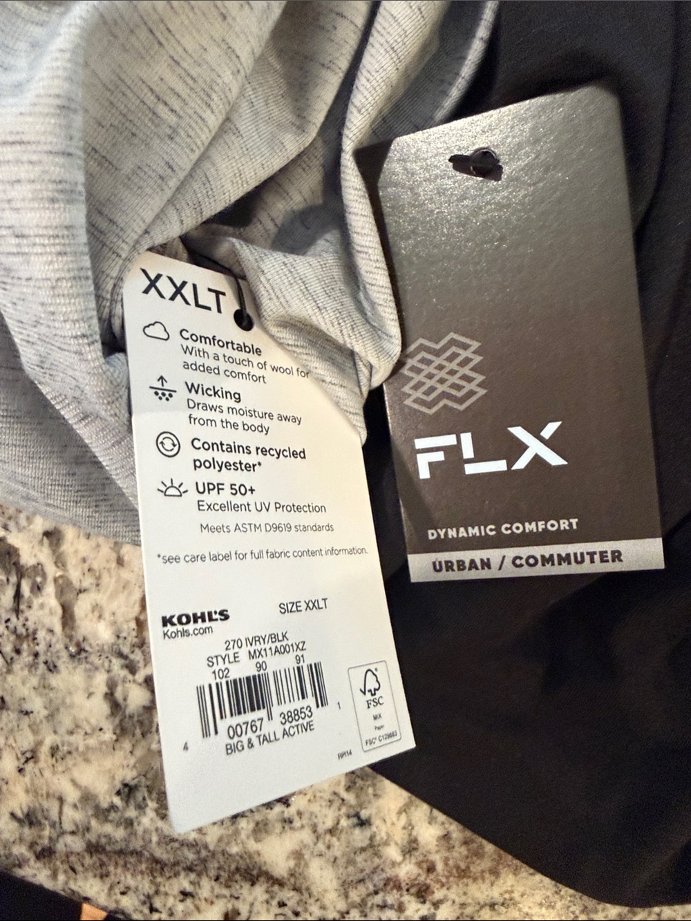 FLX 6-pack Bundle Crew Neck Tee - 4 gray and 2 black Size XXLT - NWT - Picture 5 of 5